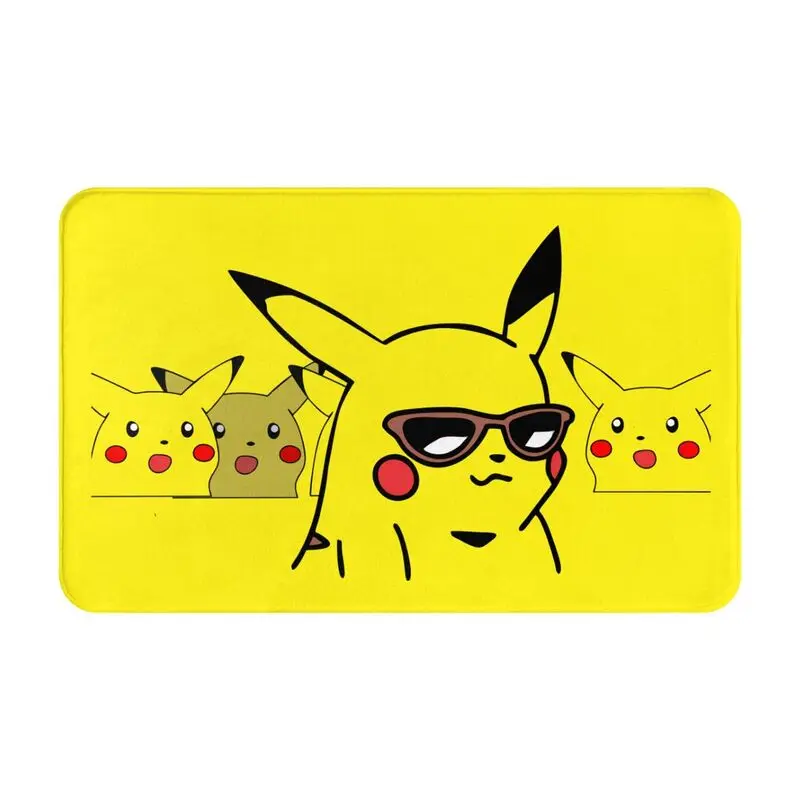 Custom Cartoon Animation Pokemon Pikachu Doormat Non-Slip Kitchen Bath Mat Bedroom Balcony Door Floor Entrance Carpet Rug