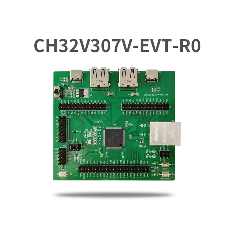 CH32V307V-EVT-R0 CH32V307 Макетная плата 32-битный процессор RISC-V Core MCU USB2.0 PHY Ethernet Оценочное встроенное прочное