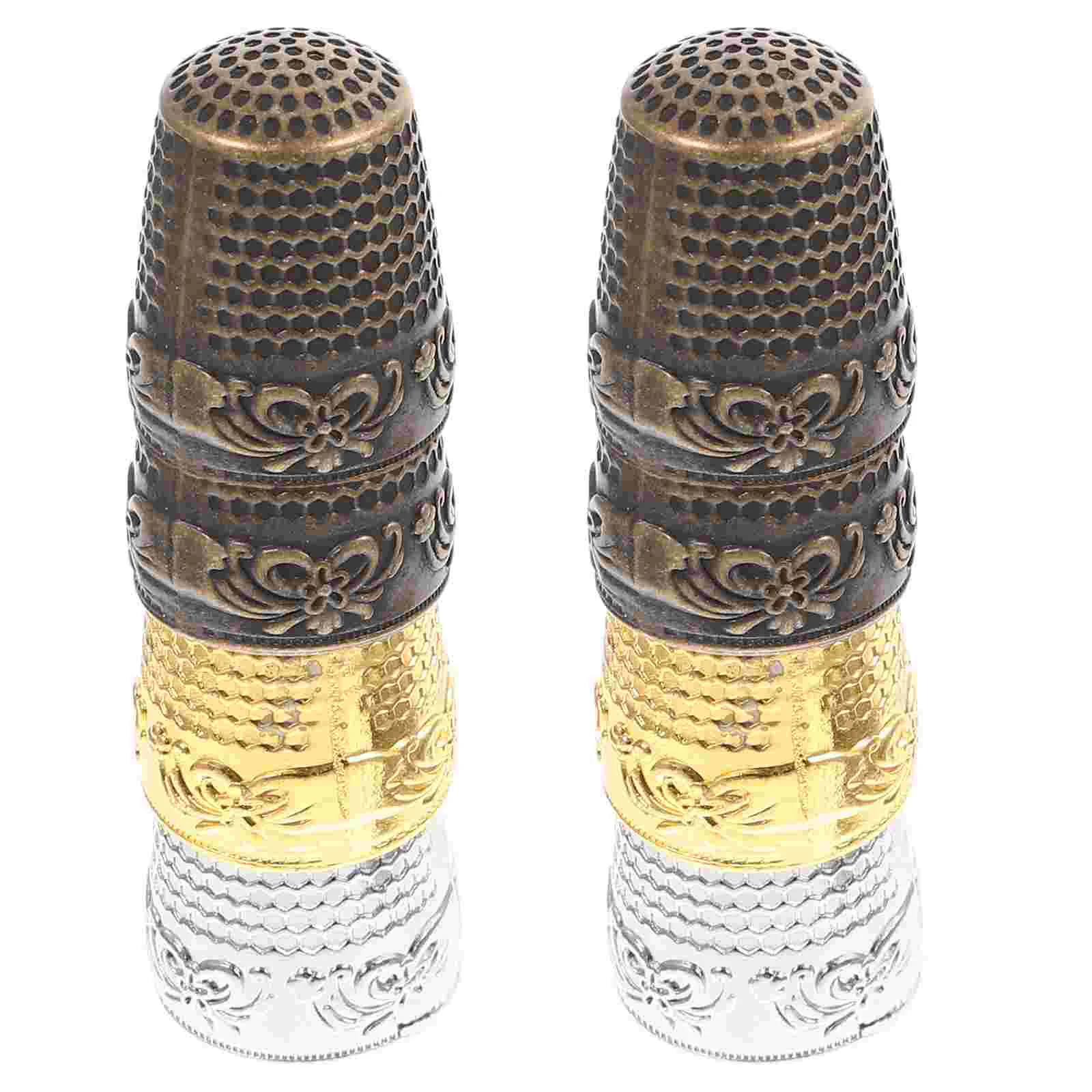 8 Pcs Sewing Thimble Knitting Accessories Embroidery Glue Gel Nail Finger Sleeves DIY Thimbles Quilting Clothing Dedal