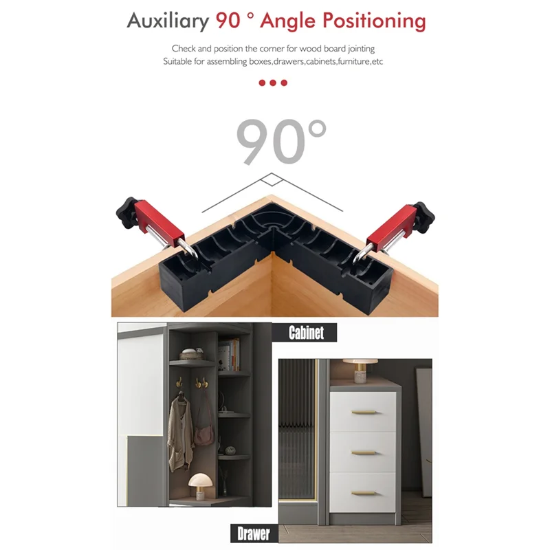 [NEW!A08R】 Woodworking Right Angle Clip Photo Frame Punching Fixing Jig Set 90° Quick Positioning Woodworking Installation Tools