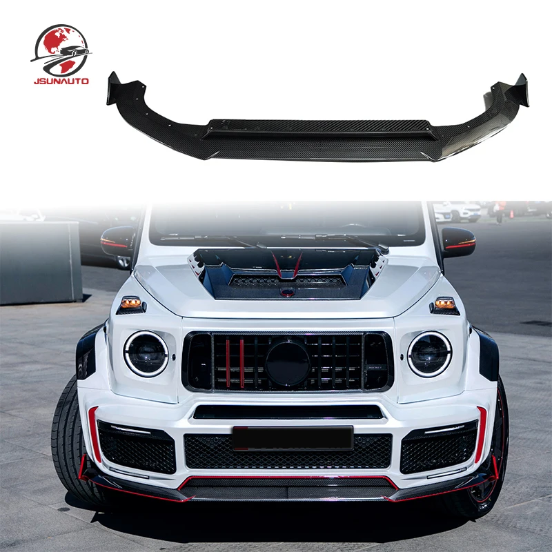 Upgrade Rocket G900 Style Dry Matte Carbon Front Lip Bumper Kit For W464 G63 G500 Conversion Front Diffuser Splitter