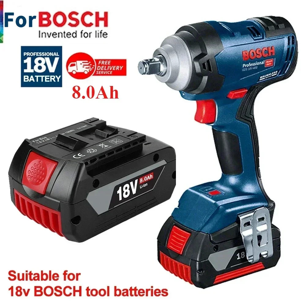 Per batteria Bosch 18V, batteria elettrica Bosch 6,0-8,0Ah, compatibile con la serie di batterie Bosch 18V GSR180 GBH180 GSB180