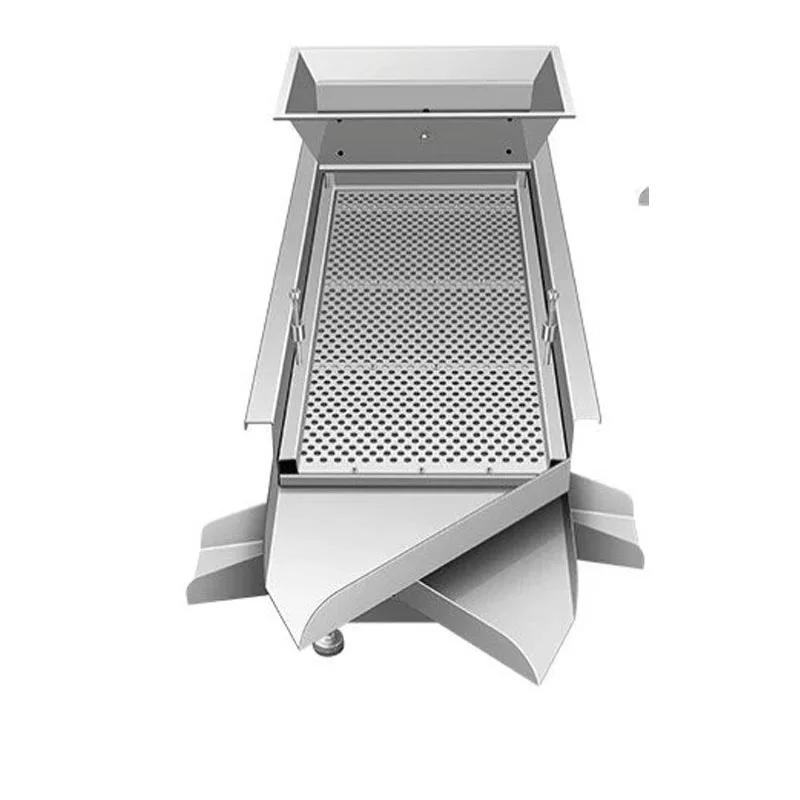 Linear Vibrating Screen Separator Stainless Steel Double Discharge Outlet Linear Vibration Sieve Adjustable Amplitude Customized