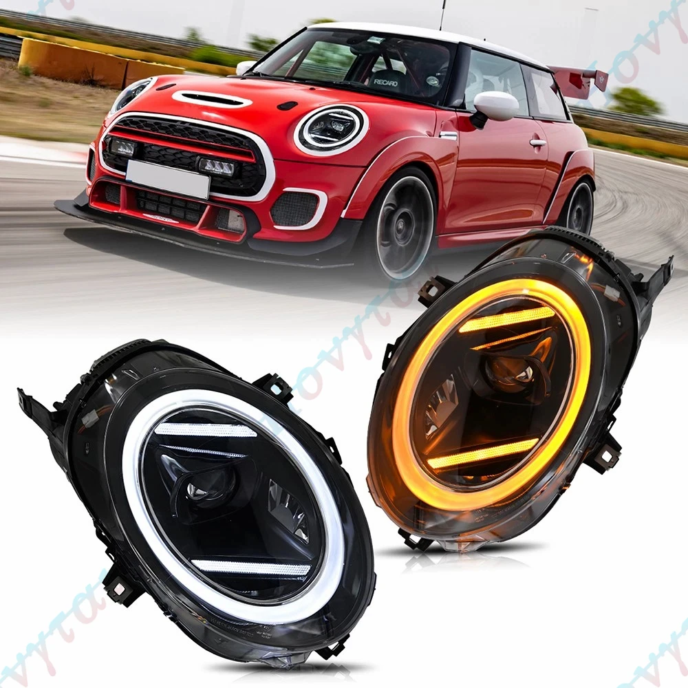 Pair LED Headlights For 2014 2015 -2022 Mini Cooper S F55 F56 F57 JCW Headlamps Front Lights Turn Signal DRL Head Lamp Assembly