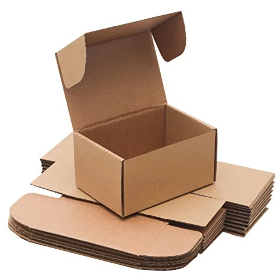 10 Pack Small Shipping Boxes '' Corrugated Small Cardboard Boxes for Shipping, Recyclable Packaging Boxes for Business, Mailer,