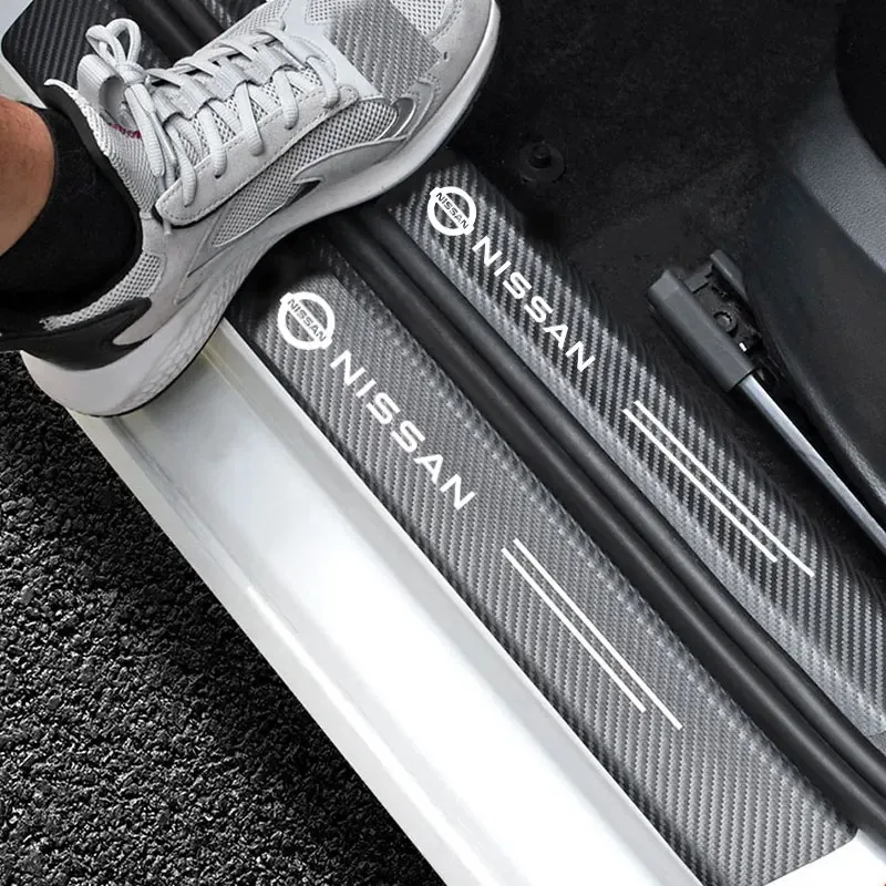 Car Threshold Strip Anti Scratch Door Sill Protector Car Accessorie For Nissan 350z 370z altima Armada Leaf nismo pulsar Qashqai