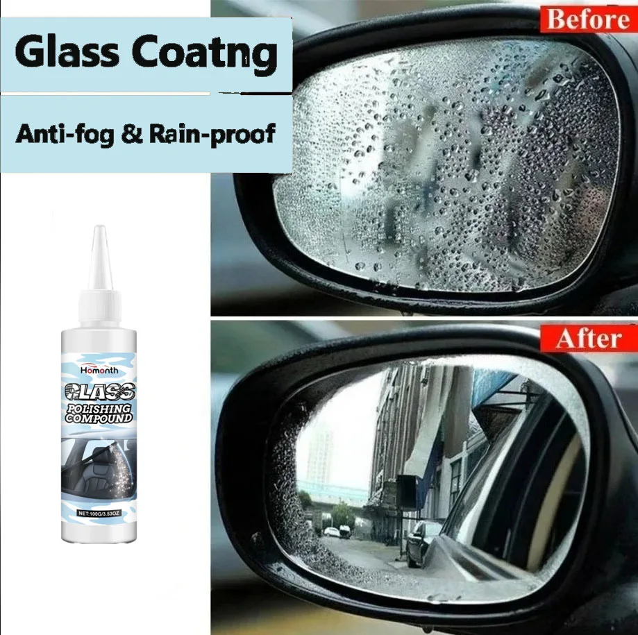 معجون تلميع زجاج السيارة من Homonth، معجون تنظيف طبقة زجاجية للسيارة، إزالة التلوث، معجون تنظيف فيلم الزيت الشفاف