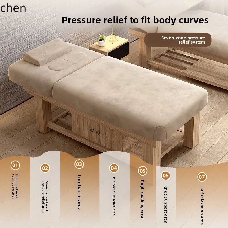 سرير التجميل LXC صالون التجميل الخشب الصلب الطب الصيني التقليدي تدليك العلاج سرير الأذن #4