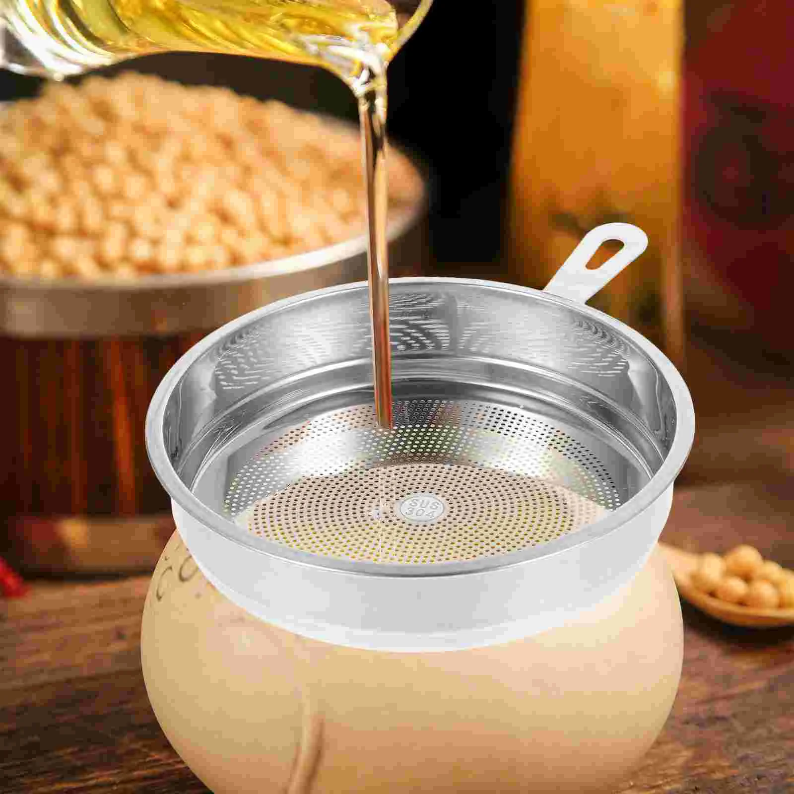 Oil Filter Cup Accessories Travel Tea Infuser Canning Funnel Fine Mesh Strainer Kitchen Pot