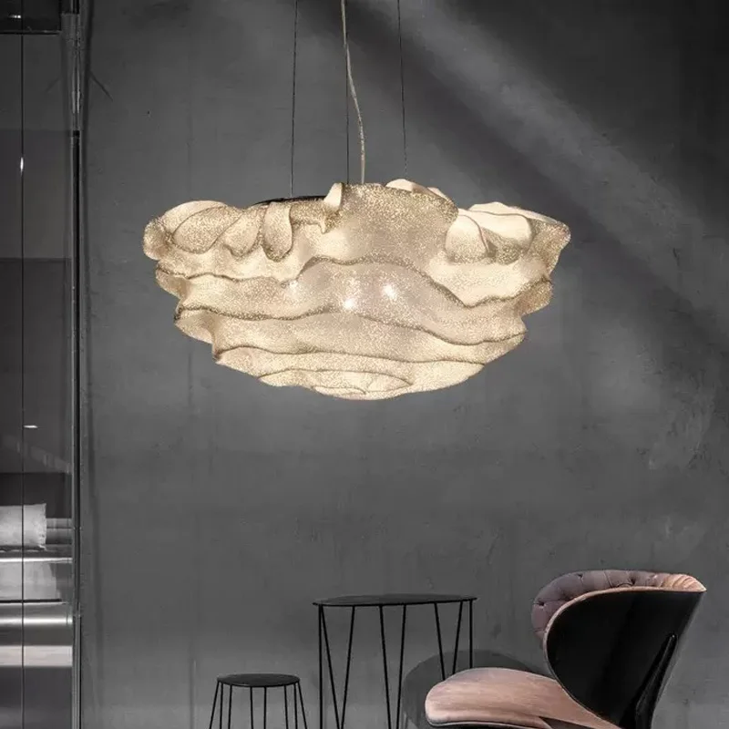 Nordic LED dining room ceiling chandelier, cloud pendant lamp, stainless steel lustre, red, floor lamp, wall lamp