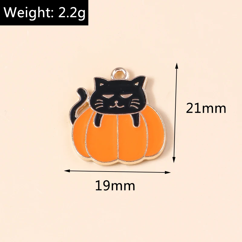 Leslie 10 stücke Mode Halloween Charme Emaille Horror Augapfel Spinne Hexe Geist Kürbis Anhänger für DIY Schmuck machen Accessoires – Detail 12