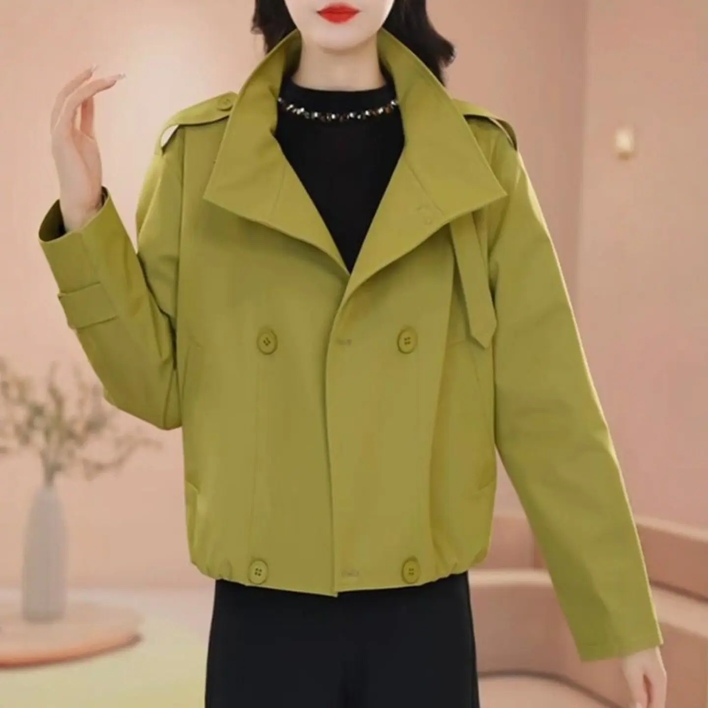 Fashion temperament High sense versatile and thin short coat 2026 spring new H1 daily casual commuter top women