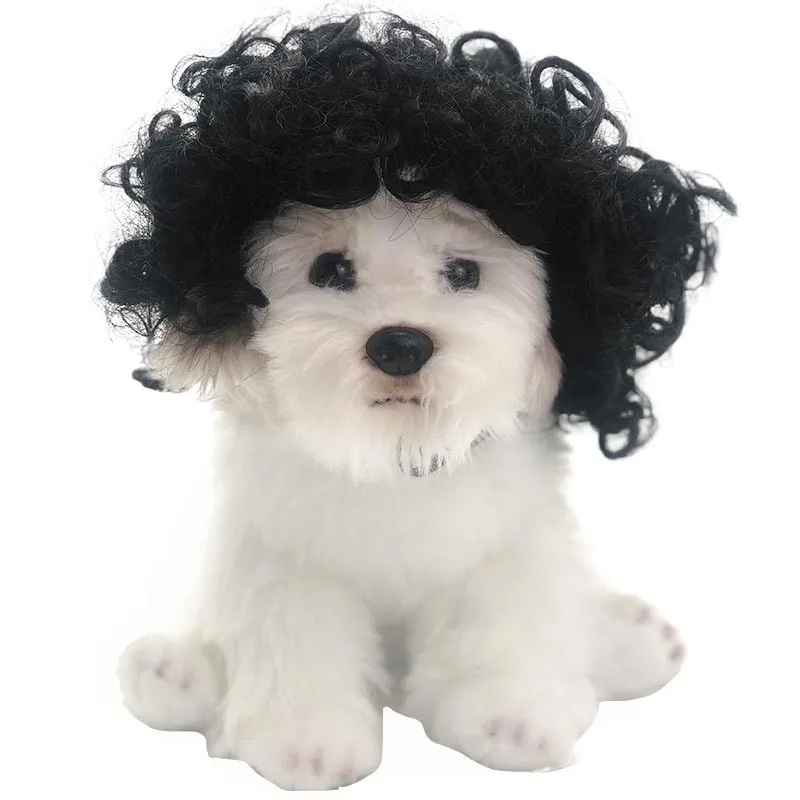 Pet Wig Dog Wig Pet Supplies Halloween Pet Accessories Curly Hair Straight Hair Cat Wig