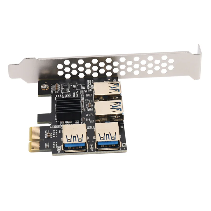 Превосходный 10X новый 4-портовый адаптер Pcie Riser PCI-E 1X на 4 USB 3.0 PCI-E Rabbet GPU Riser Extender Ethereum ETH/Monero XMR