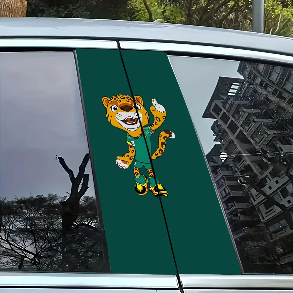 

Набор из 2 наклеек на автомобильные стойки с мультяшными персонажами-талисманами 2026 года - креативные, очень красивые и забавные. Защитная пленка для стойки B, автомобильные наклейки