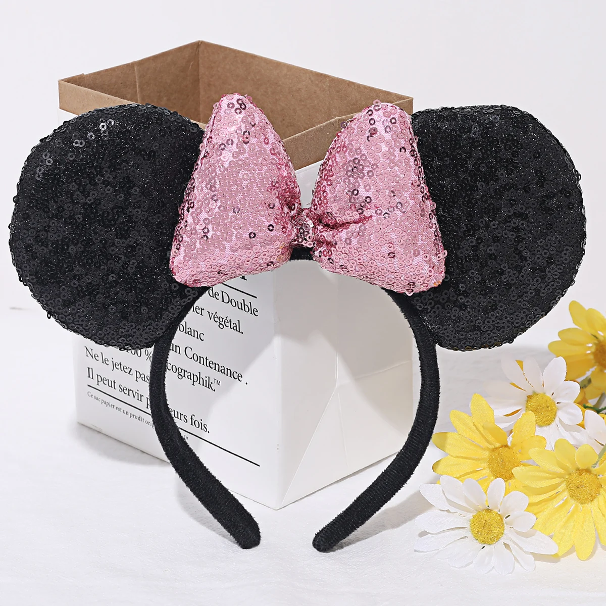 Popular Mouse Ears Headband Women Sequin Ears Hairband Festival Party Popular Character Headband Girls Hair Accessories Headwear