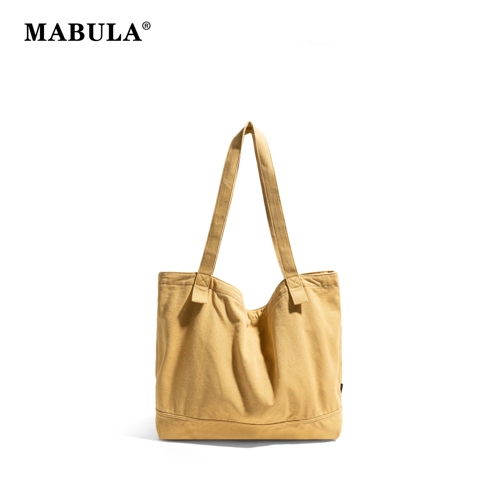 MABULA Casual Lightweight High Quality Solid Inner Zipper Pocket Tote Bag Daily Commute Work Shopping Women's Shoulder Handbag