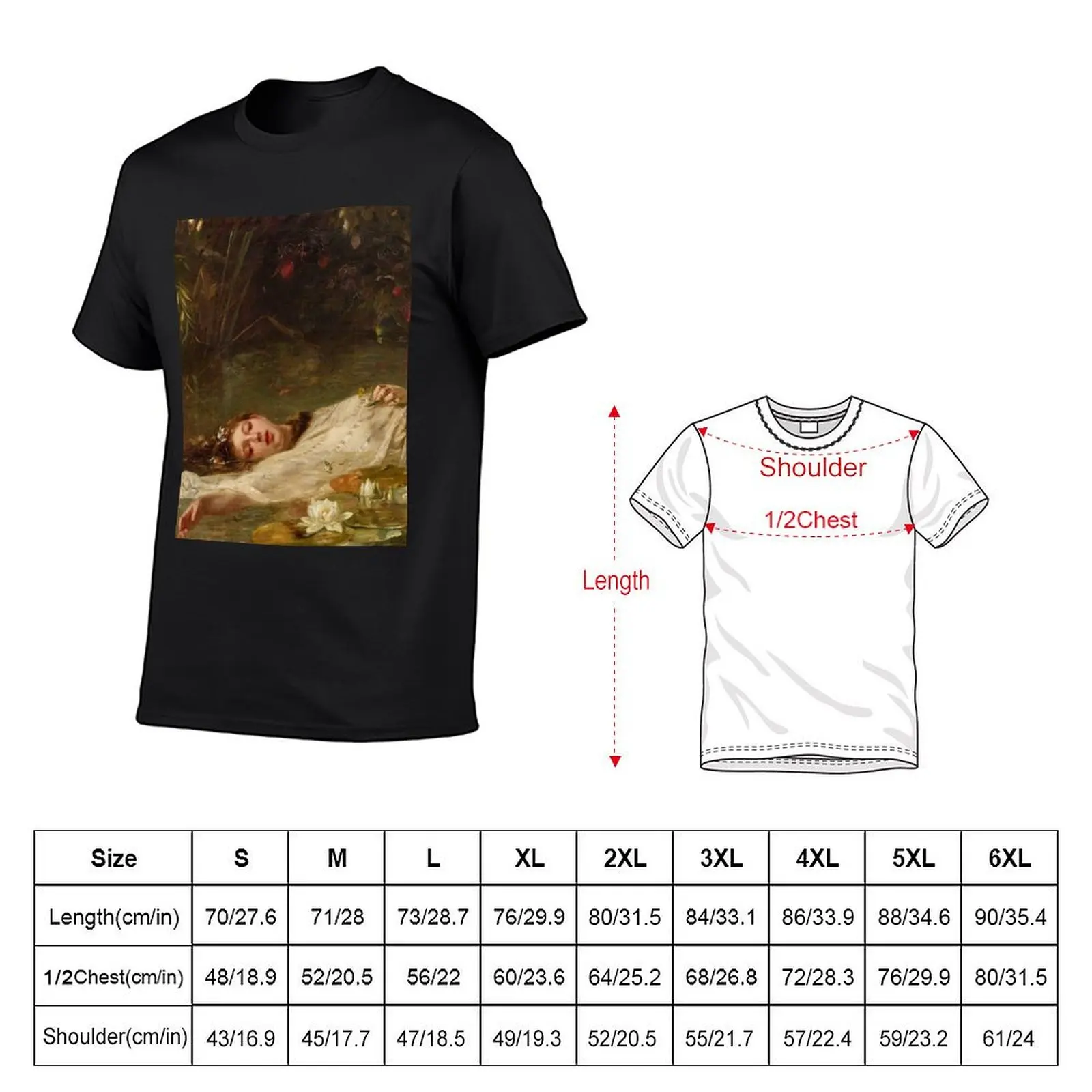 Ophelia, Friedrich Wilhelm Theodor Heyser T-Shirt vintage anime shirt anime clothes plus size tops Men's t-shirts