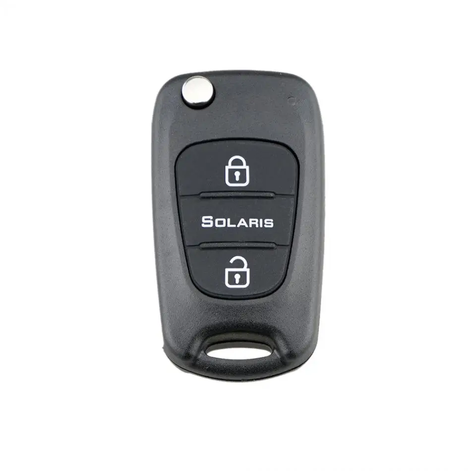 

3-кнопочный складной чехол для дистанционного ключа автомобиля для Hyundai Solaris 2018, чехол для автомобильного ключа, пустой чехол для ключа, брелок без логотипа, аксессуары