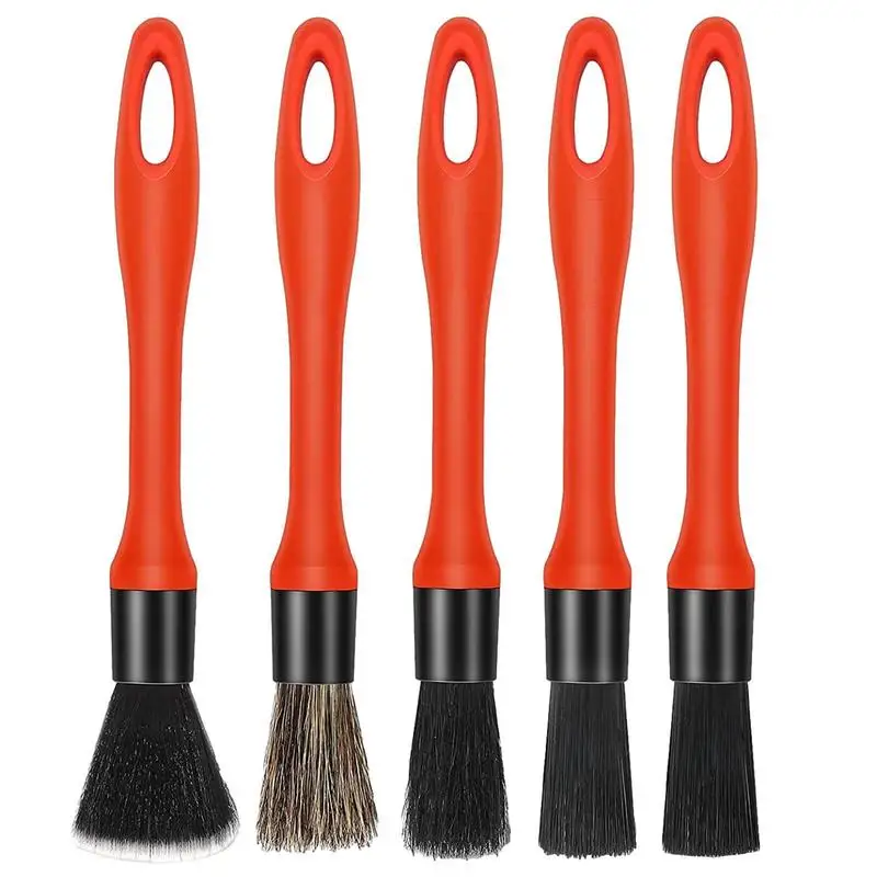 

Car interior Detailing Brush Set 5 Pieces Auto Detailing Brush Set with Soft Mixed Hair Detail Brush Kit for Cleaning Exterior