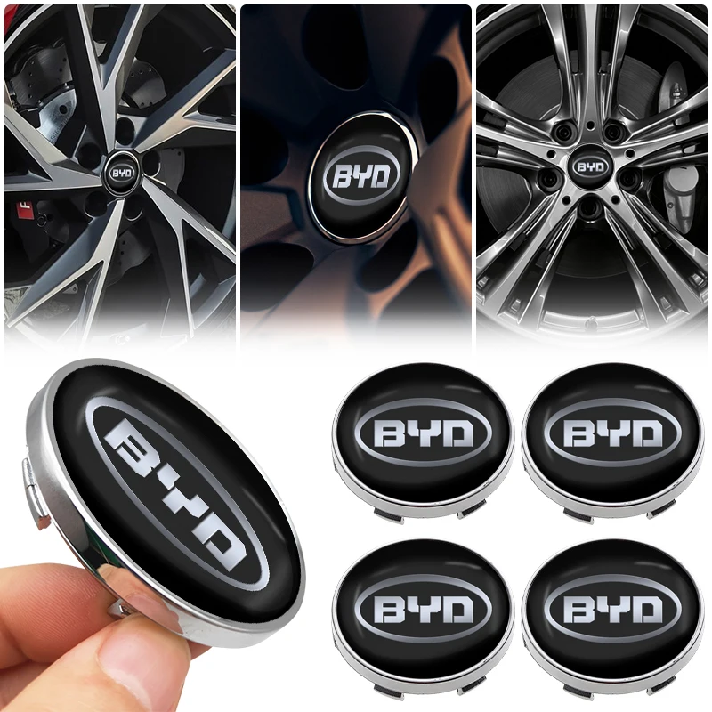 4 Peças de Adesivos para Centro de Roda de Carro 56/60mm para BYD F3 S6 F0 Tang I3 S7 G3 E5 E2 E1 E3 E9 D1 S8 E6 L3 Song Qing