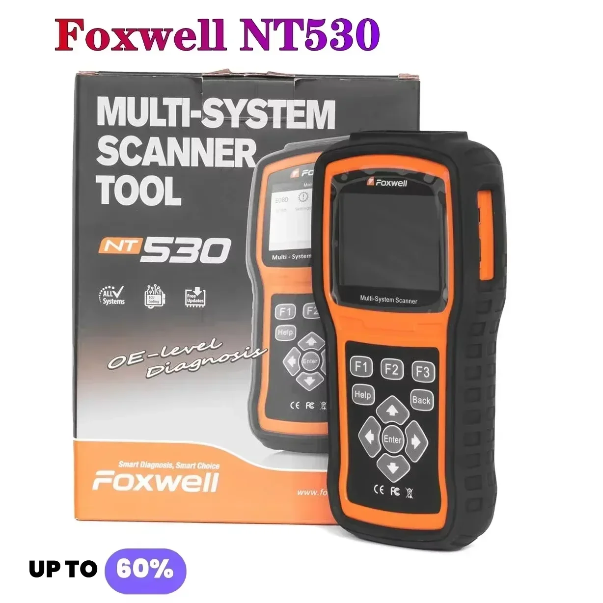 Foxwell NT530 Multi-System Scanner Support for Porsche BMW Benz MITSUBISHI  Nissan Suzuki GM Chassis Update Version of NT520