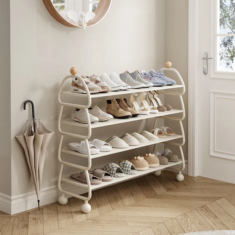 Cream wind shoe rack, multi-layer simple and narrow small slipper rack at the door of the home,
