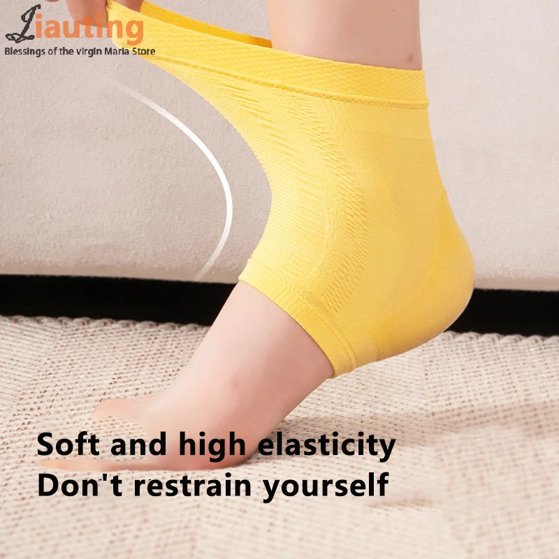 2 uds de cubiertas de protección de talón de silicona soporte de talón calcetines para el cuidado de los pies calcetines hidratantes y a prueba de grietas