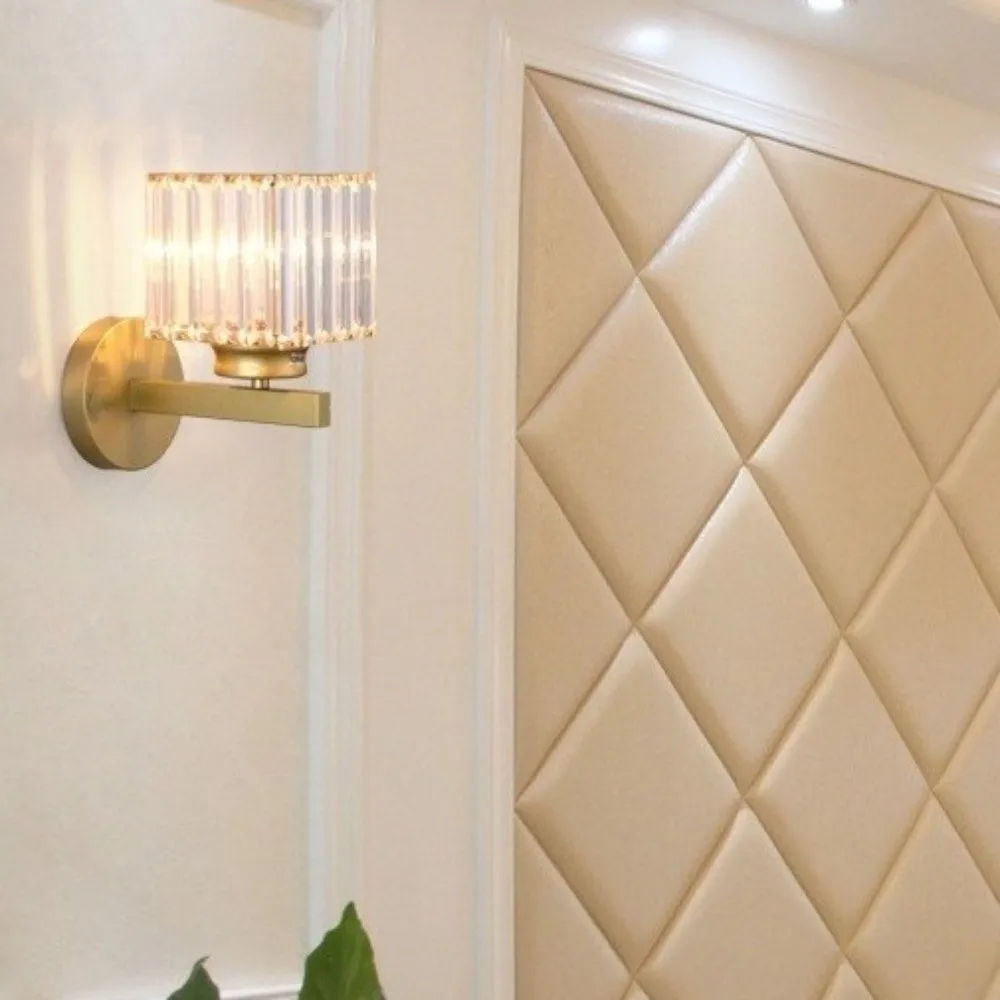 Light Luxury Crystal Wall Lamp LED Lighting Wall Mounted LED Wall Effect Light Dimmable 3 Colors Changing Decorative Lamp