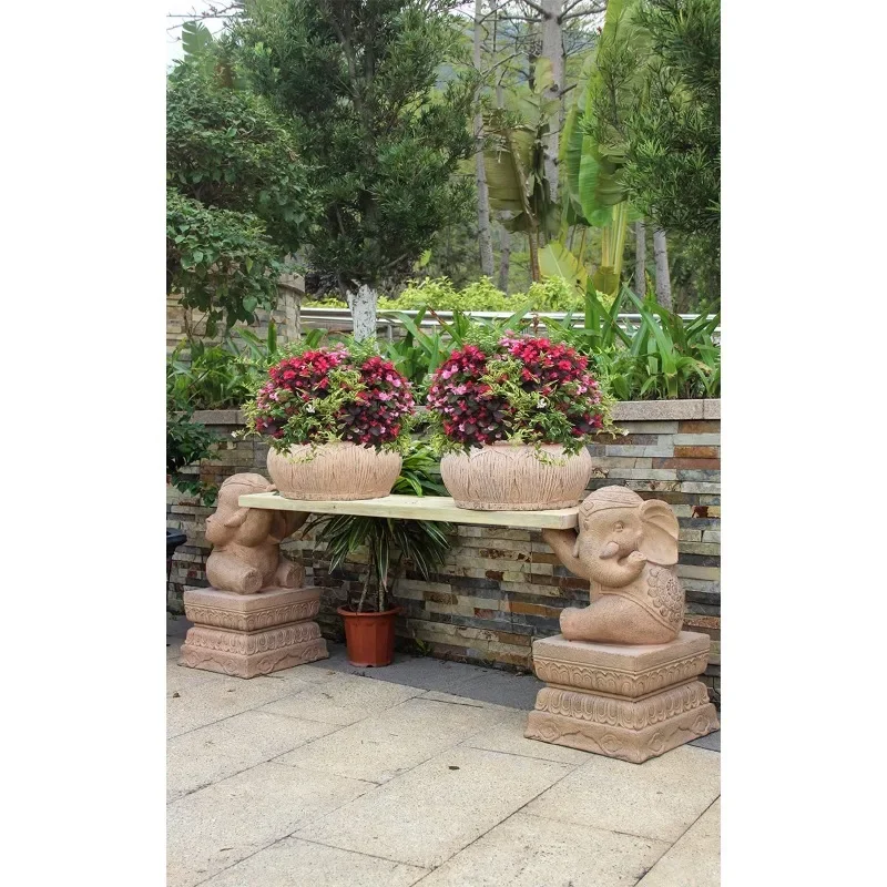 

Elephant New Chinese Balcony Garden Arrangement Outdoor Courtyard Flower Stand Home Creative Decoration Outdoor Shelf