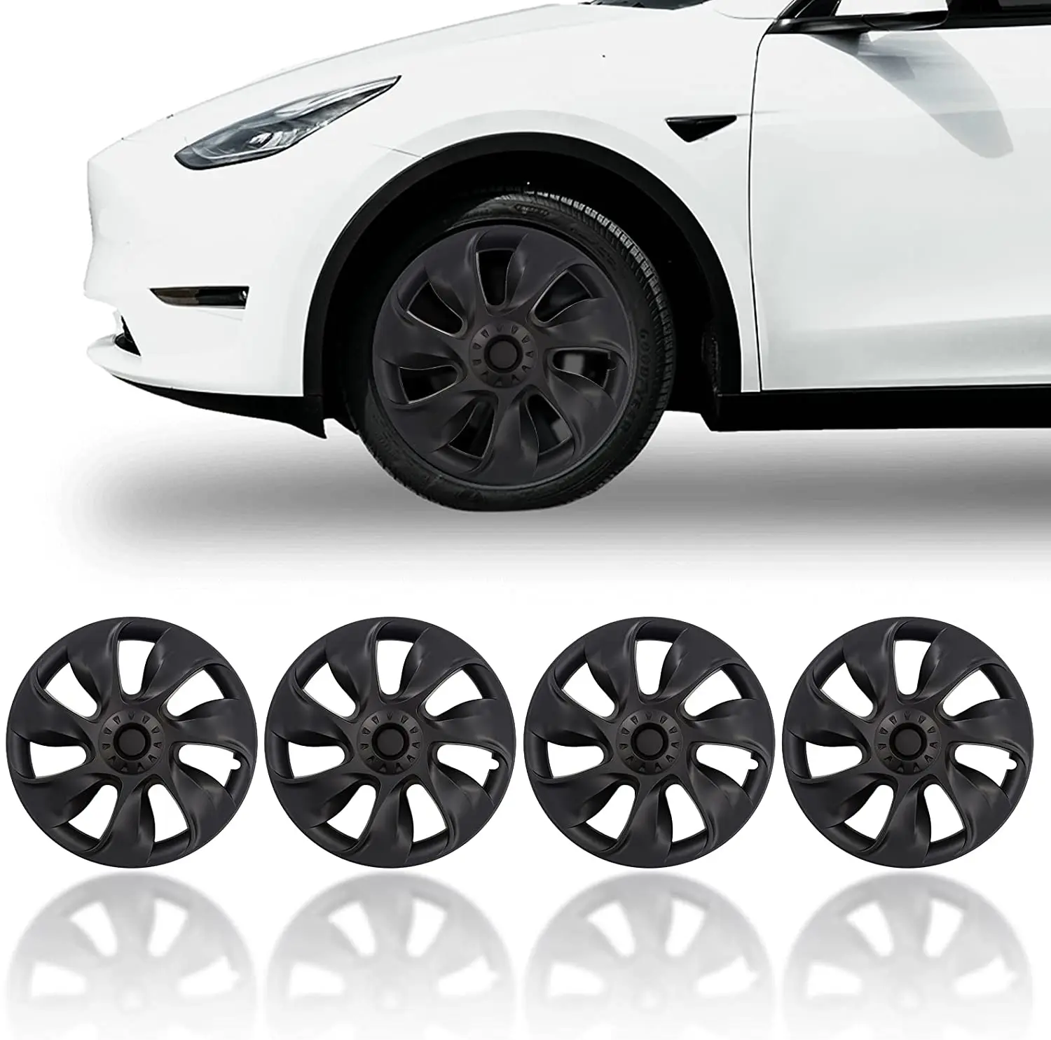 4 PCS Car Replacement Performance Wheel Cover 19-inch Wheel Hubcaps For Tesla Model Y 2018 ~ 2023 Protect Wheel Caps Cover