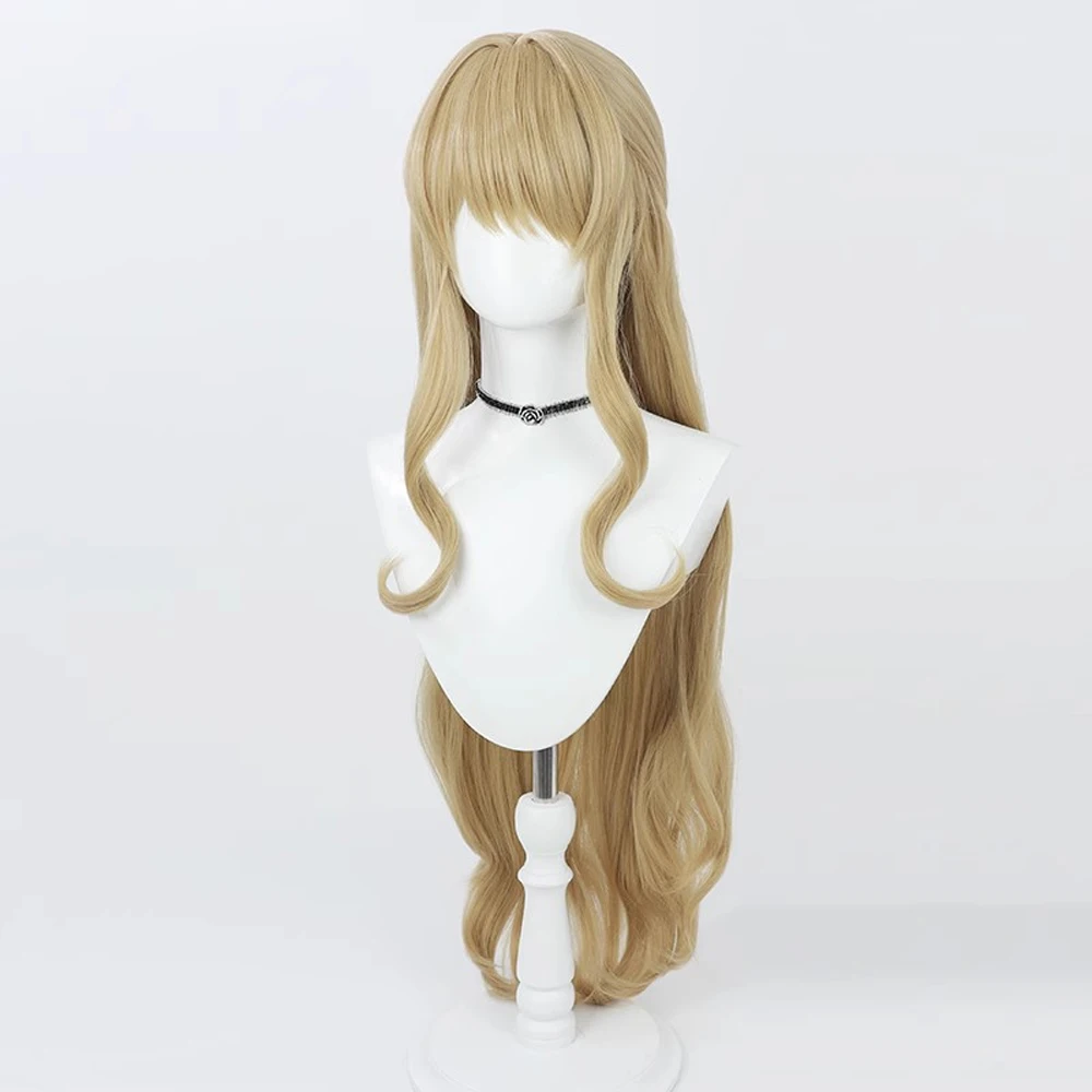 GAKA Cosplay Long Straight Wavy Linen Blonde Hair Wig for Daily Party