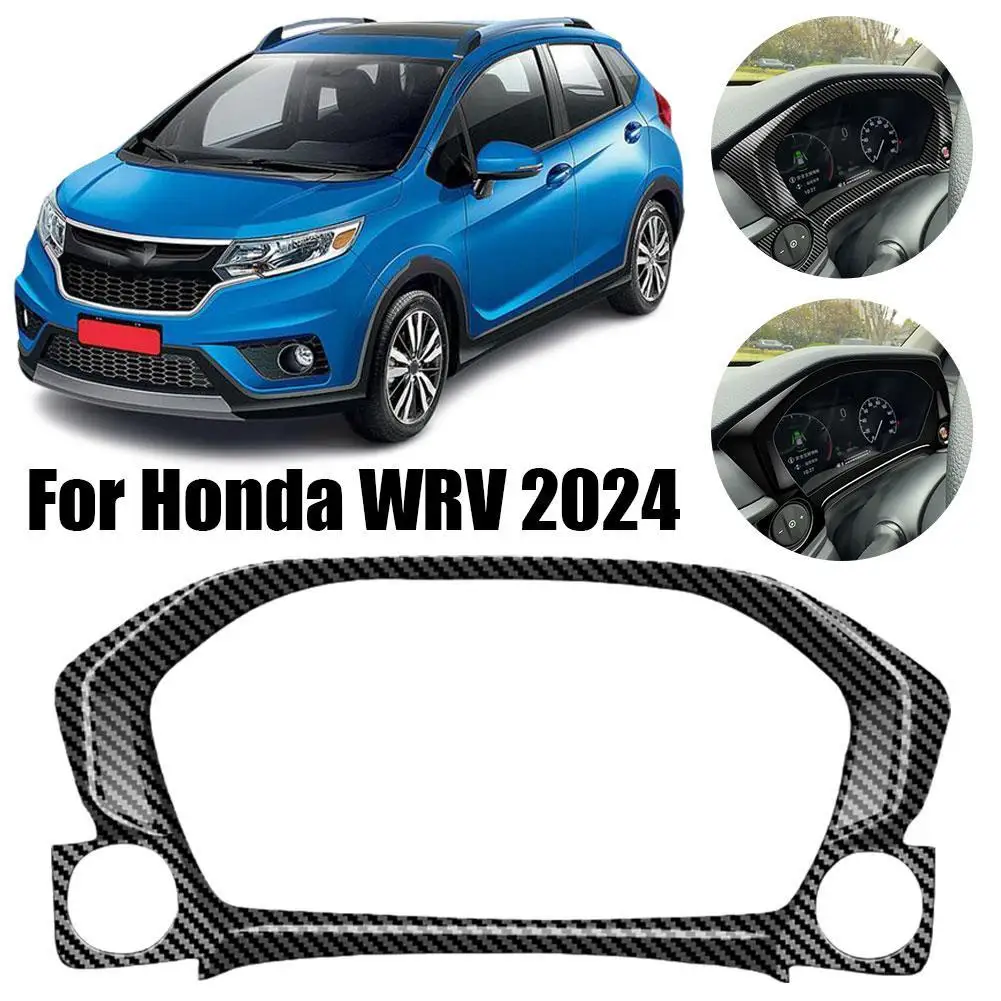 For Honda WR-V WRV 2024 2025 ABS Carbofiber Instrument Dashboard Display Meter Panel Decoration Cover Sticker Car Accessories