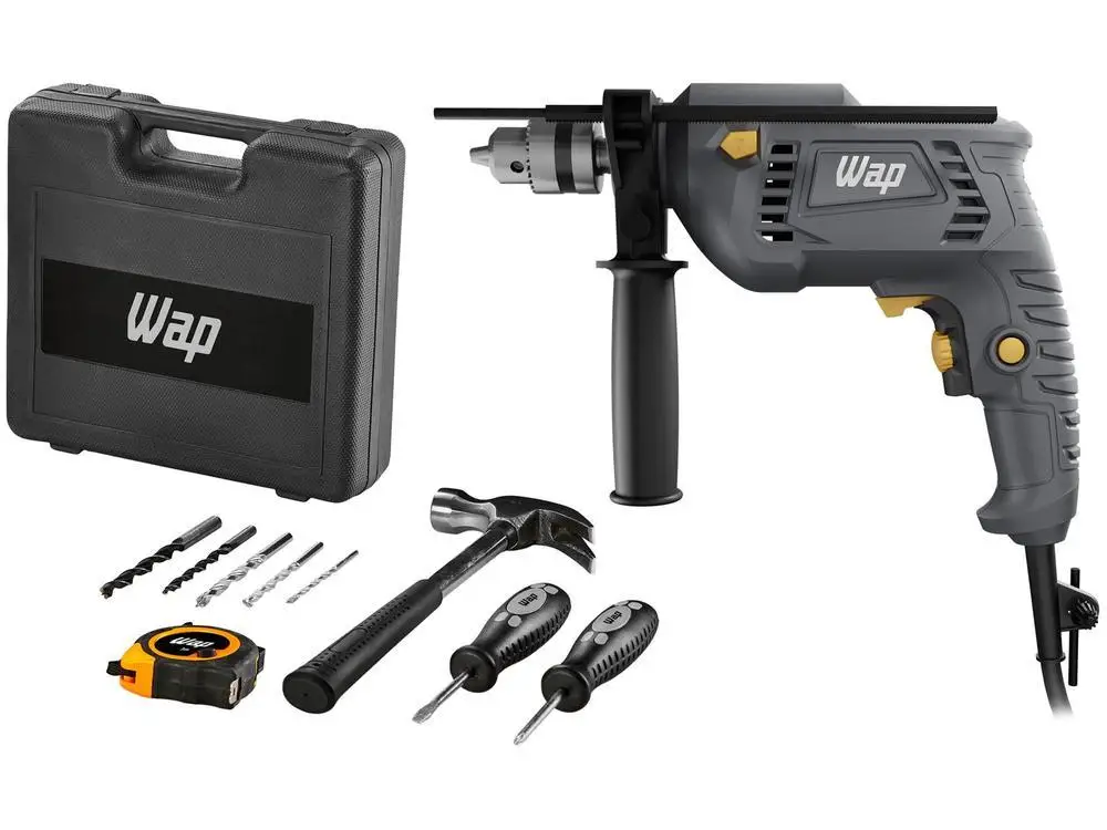 Wap 700W Impact Drill and Screw Machine with Case 12 Pieces WF 700K10