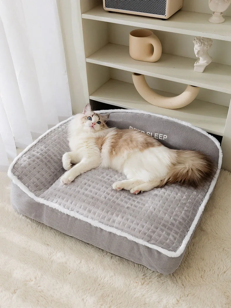 Neue Katze Bett Hund Haustier Bett Zwinger Nicht-Slip Winter Warme Kleine Hund Zwinger Schlafen Entfernt Gewaschen Weiche Welpen Kissen katze Liefert – Detail 15