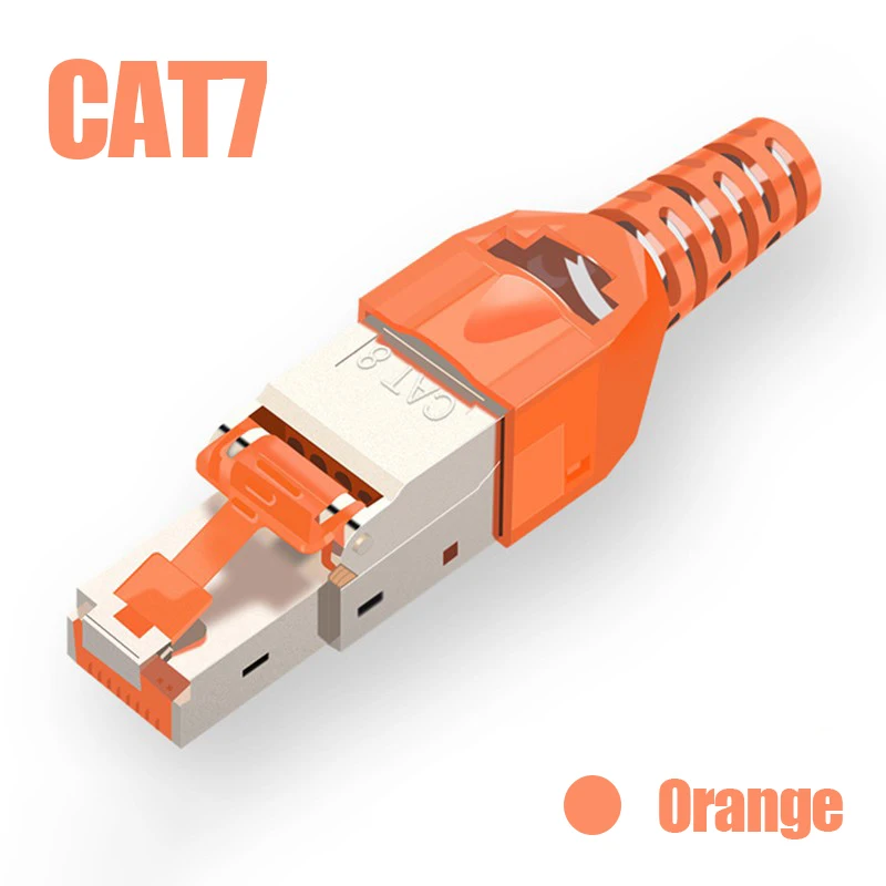ZoeRax RJ45 CAT8 Cat7 CAT6A-Stecker, werkzeuglos, werkzeugloser RJ45-Abschlussstecker, wiederverwendbar, abgeschirmt, für Ethernet-Kabel, 10 Gbit/s POE