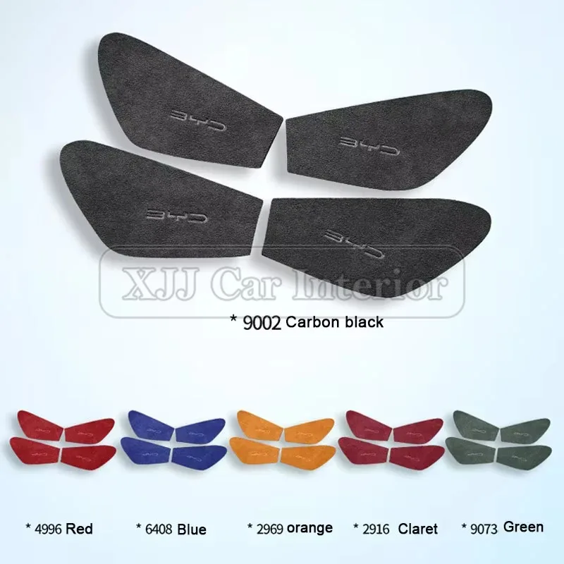 Suede For BYD Seal DMi EV Atto 4 2022-2026 Car Inner Door Bowl Handle Patch Frame Trim Covers 4pcs Stickers Interior Accessories