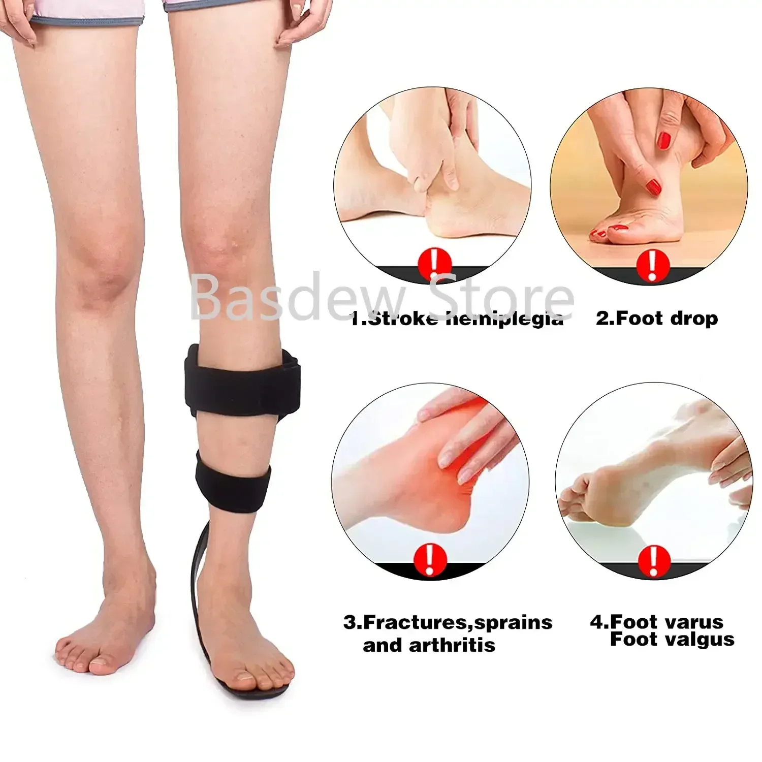 Orthotics Aluminum Fixation Carbon Fiber Ankle Foot Orthosis AFO Foot Drop Brace Support for Men Women Stroke