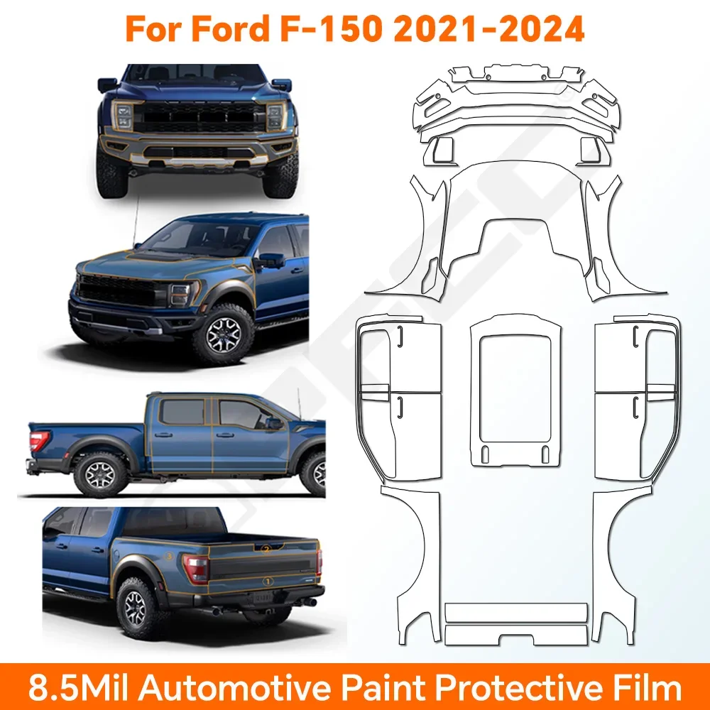Pre Cut PPF TPU Sticker for Ford F-150 22-23 Transparent Clear Kit Car Paint Protection Film Styling Body Decal Accessories