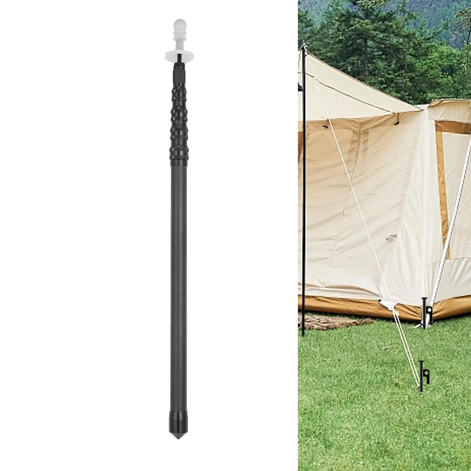 

Tarp Pole 65cm-270cm Portable Adjustable Telescopic Tent Pole Support Pole Canopy Pole for Outdoor Garden Porch Shelter Hiking