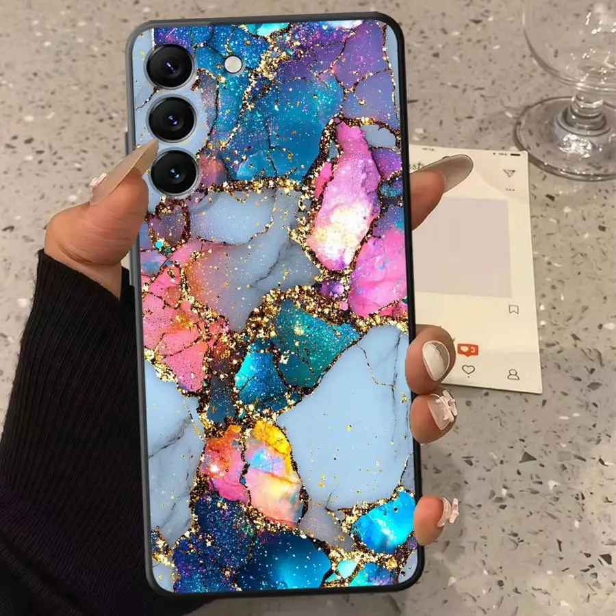 Colored Marble Phone Cover Case for Samsung Galaxy A04 A71 A73 A03 A53 A06 A50 A56 A20s A30s A02s A05