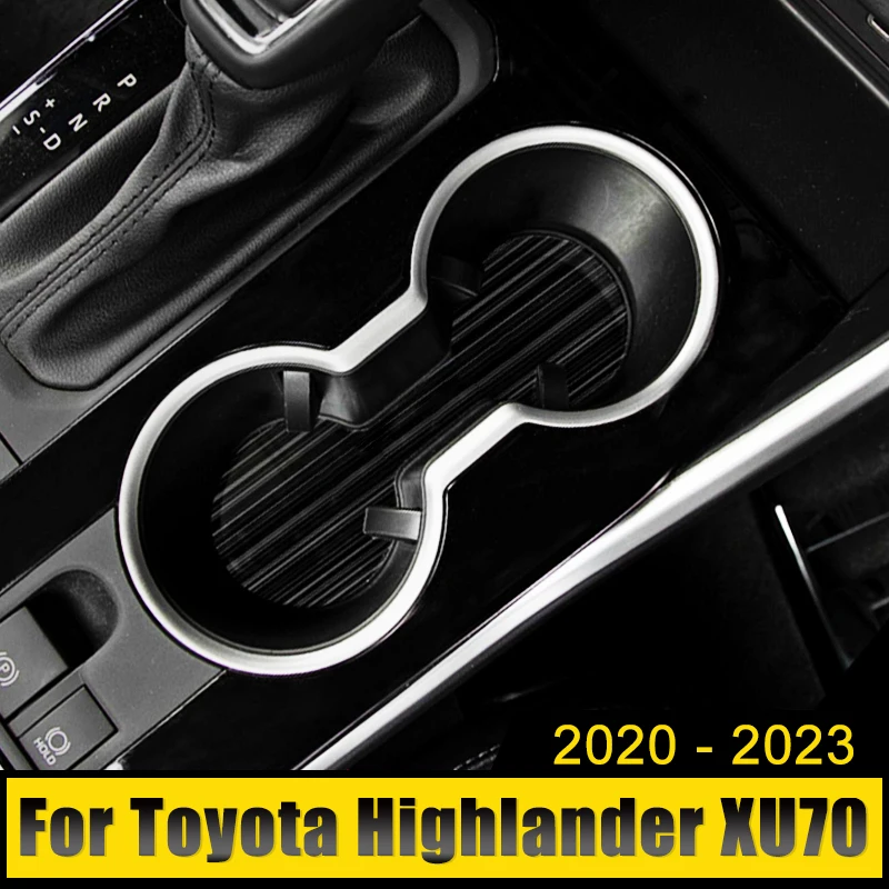 

Car Accessories For Toyota Highlander XU70 Kluger 2020-2022 2023 Hybrid Stainless Steel Front Water Cup Frame Mats Pad Stickers