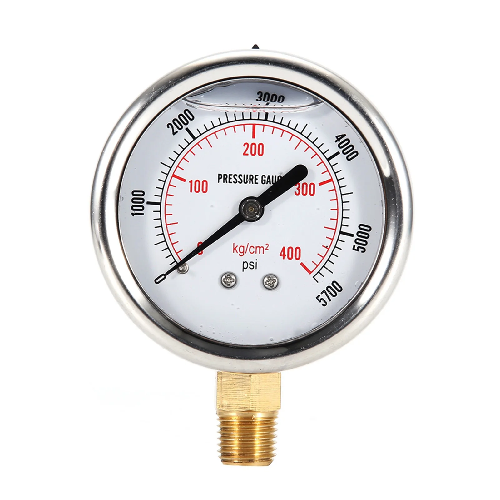 Fuel Pressure Liquid Filled Gauge Hydraulic Liquid Filled Fuel Pressure Gauge 0‑5700 PSI Thread Liquid Filled Pressure Gauge