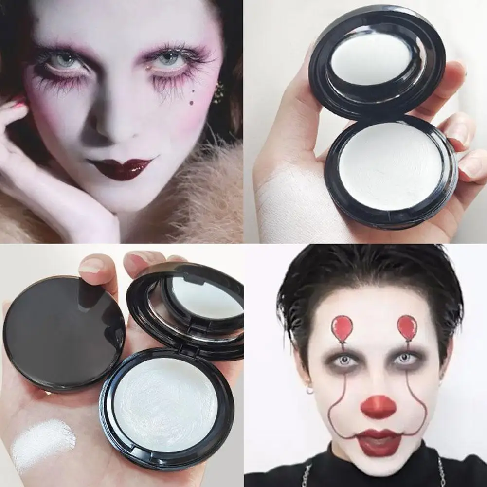 Goth White Makeup Foundation Cream Concealer Cosplay White Clown White Face Body Paint Zombie Make-Up Face Cream Halloween Face