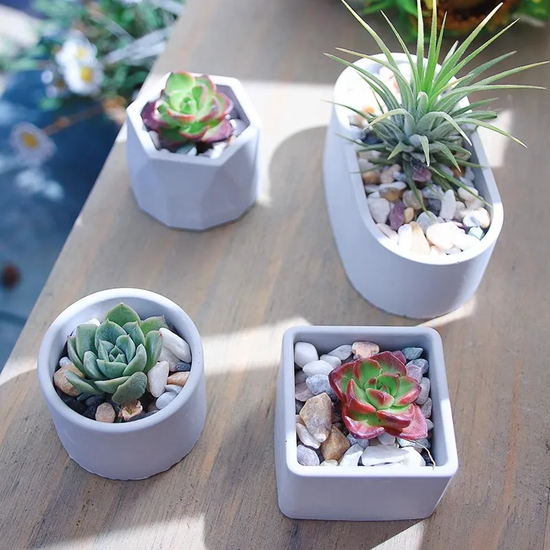 Oval Succulent Flower Pot, Drop Glue, Cement Concrete, Aromatherapy Plaster, Diffuser Stone, DIY Storage Box