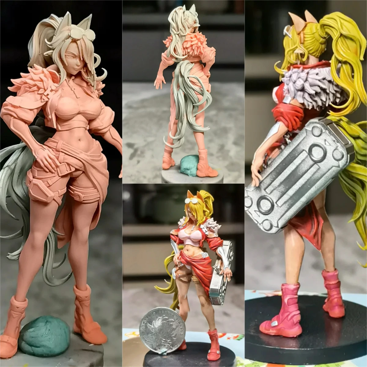 1/24 Cyberpunk Elven Girl High-precision Resin 3D Printing Model Desktop Figurine Gk White Model Figurines Miniatures