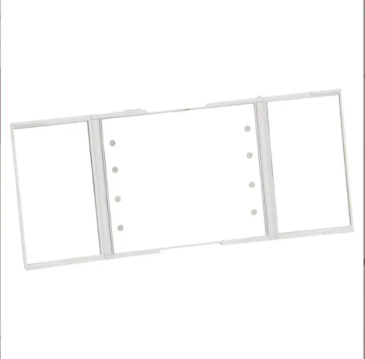 drievoudige verlichte make-upspiegel Make-uptool Graden verstelbare lichtgewicht badkamer slaapkamerspiegel voor zelfhaarknippen