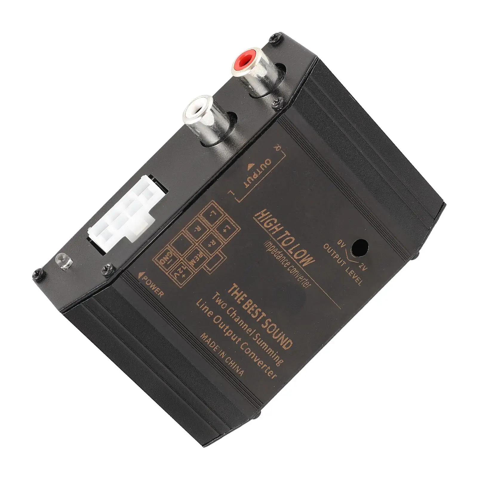 12V Car Audio Speaker High to Low Level Converter Adapter RCA Port with Anti-Interference Technology