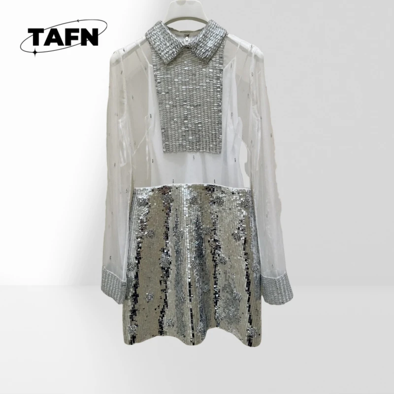 

Женская классическая белая рубашка на пуговицах, офисная блузка, женская элегантная рабочая рубашка, облегающая блузка на пуговицах AF3029