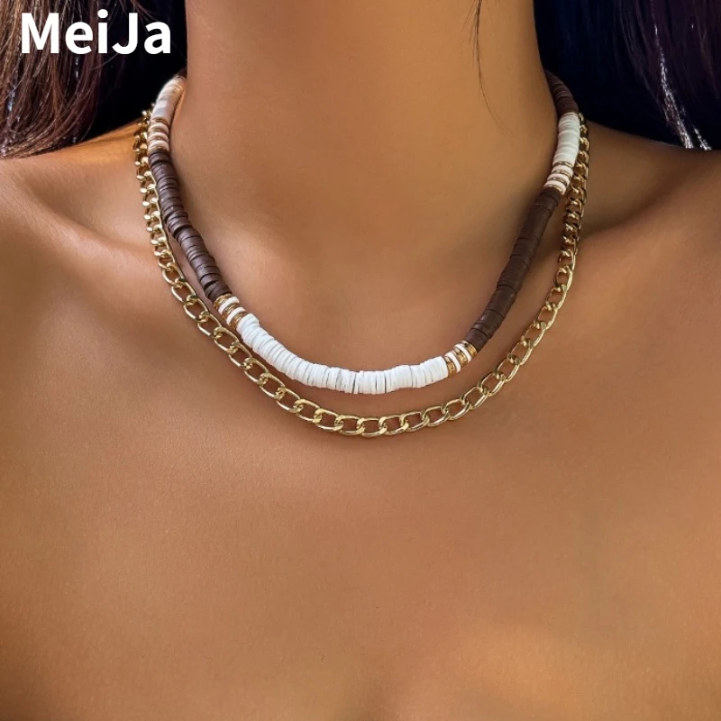 Trendy Jewelry Vintage Temperament Chain Double Layer Chain Necklace For Women Female Gifts Simply Design Accessories Hot Sale